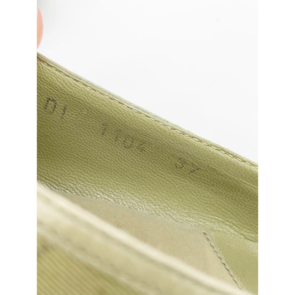 Christian Dior Vintage Green Cannage Rasta Pointed Toe Buckle Pumps Heels EU 37 - Picture 12 of 14
